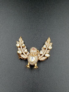 Golden Eagle Silver Brooch <b>Pin</b> with Intricate Filigree Design Gold Plated Unisex Wedding Engagement Fashion Accessory - Product Image 6
