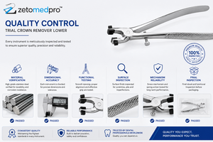 Outil de retrait de couronnes dentaires et tampons de remplacement en acier inoxydable, instrument de retrait de couronnes OEM Zetomed Pro - Product Image 3