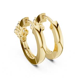 Boucles d'oreilles créoles VDS en or rose 18 carats avec diamants naturels taille brillant rond |   Tendance certifiée IGI pour femmes - Product Image 6