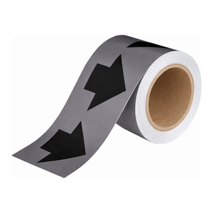Brady Black and Gray <b>Pipe</b> Marker <b>Tape</b> with Arrows for Industrial Piping - Product Image 3