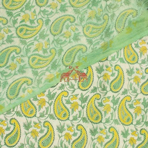 Tissu en coton cambriqué imprimé floral Dabu Sanganeri fait main pour chemises de filles - Product Image 6