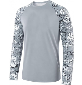 เสื้อแรชการ์ดแขนยาวลายพรางสำหรับผู้ชาย แห้งเร็ว ผลิตจากโพลีเอสเตอร์ ป้องกันแสงแดด UPF 50+ ป้องกันแบคทีเรีย ระบายอากาศได้ดี เป็นมิตรต่อสิ่งแวดล้อม - Product Image 1