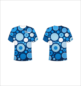 T-shirt à manches courtes pour homme Ferocious, motif à pois bleus, impression par sublimation, séchage rapide, coupe classique, col rond, vêtements décontractés - Product Image 1