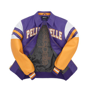 เสื้อแจ็คเก็ตหนังแกะทรงสกินนี่สีดำสำหรับผู้ชาย หนังวัวแท้ สไตล์นักขี่มอเตอร์ไซค์ - Product Image 3