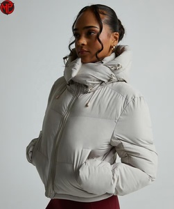 Chaqueta Acolchada de Invierno para Mujer, con Capucha, Impermeable, Transpirable, con Cierre, para Uso Casual, Chaqueta Corta Acolchada - Product Image 4