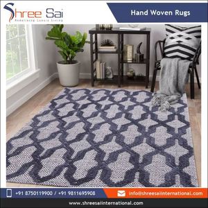 Modern Design 100% Cotton Handmade Embroidered <b>Rugs</b> Premium Quality Latex Backing Geometric Pattern for Living Room Bedrooms - Product Image 3