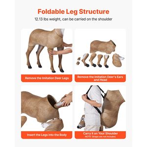 Señuelo de Caza Realista y Duradero de HDPE para Ciervos, con Patas Plegables para Fácil Transporte, Señuelo de Ciervo para Caza - Product Image 4