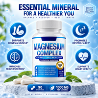Complément Minéral Complexe de Magnésium : Mélange de Glycinate, Citrate, Malate et Oxyde – 90 Capsules en Bouteille – Fournisseur Marque Blanche OEM ODM