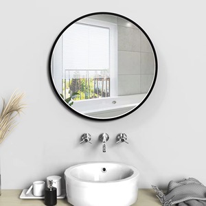 <b>Round</b> Handmade Contemporary Design <b>Bathroom</b> Wall <b>Mirror</b> with Black Metal Frame REHMAN CRAFT - Product Image 2