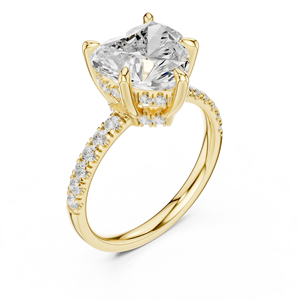 Bague en or massif 10k 14k 18k pour femme, forme cœur classique, diamant 4 carats, Aries Jewel, pour cadeau, fiançailles, anniversaire, mariage - Product Image 3