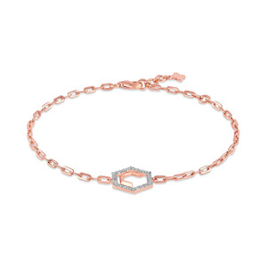 Textured Link Diamond <b>Bangle</b> <b>Bracelet</b> - Product Image 1