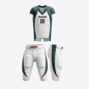 Conjunto de Uniforme de Fútbol Americano Sublimado Personalizado, Camiseta de Fútbol de Malla Transpirable y Pantalones de Entrenamiento Acolchados para Hombres y Jóvenes - Product Image 1