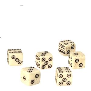 Jeu de dés en os poli fait main, forme personnalisée, pièces de jeu naturelles en ivoire avec motifs animaux, croix et amour - Product Image 1