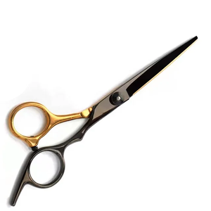 Ciseaux de coiffure professionnels en acier inoxydable avec revêtement plasma or-noir pour le coiffage et le soin des sourcils - Product Image 4