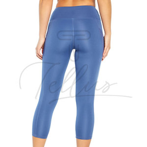 Nouveau design tendance : Leggings capri de sport pour femme, longueur cheville, en Spandex/Polyester, extensibles dans quatre directions, taille haute, pour yoga et gym, personnalisables - Product Image 5