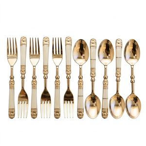 Handcrafted MOP Handle Stainless Steel <b>Dessert</b> <b>Forks</b> and Knife Set Luxury Wedding Cake Knife and Server Cutlery Set Eco-Friendly - Product Image 6