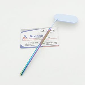 Espejos de inspección de pestañas cuadrados de acero inoxidable al por mayor azul bebé multicolor logotipo personalizado etiqueta privada herramientas de belleza - Product Image 5