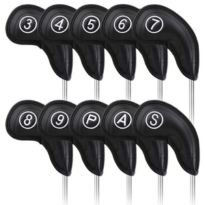 Ensembles de housses de tête de <span class=keywords><strong>putter</strong></span> de golf magnétiques professionnelles, design vintage personnalisé, en cuir PU brodé, avec logo, pour clubs de golf, vente en gros - Product Image 2