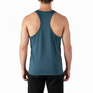<b>Men's</b> Racerback Tank Top Solid Color Breathable Quick Dry Sporty Style Summer Training Wear <b>Men</b> <b>Singlet</b> - Product Image 5
