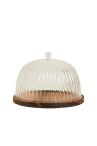 Plateau à gâteau rond en bois avec base texturée, lavage à la main uniquement - Product Image 2