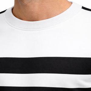 Sweat-shirt à col rond en molleton 100% coton de qualité supérieure, moderne, contrasté, confortable, coupe régulière, respirant, imperméable pour homme - Product Image 5