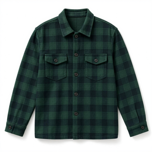 Chemise en flanelle de coton personnalisée pour marques de vêtements, homme, manches longues, à carreaux, boutonnée, fabricant en gros, marque privée - Product Image 6