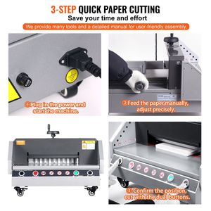 Taglierina Elettrica da Tavolo per Carta, Larghezza di Taglio 330,2 mm, Spessore di Taglio 40 mm, Macchina Tagliacarte con Controllo a Pulsante - Product Image 6