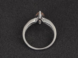 Anillo de Boda de Morganita, Morganita Rosa Natural, Corte Marquesa, Gema Rosa, Plata de Ley, Regalos, Joyería - Product Image 3