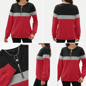 Sudadera de Mujer con Cierre de Cremallera de Calidad Premium, 100% Algodón, Estilo Casual Urbano, Hombros Caídos, Transpirable y Ecológica - Product Image 3