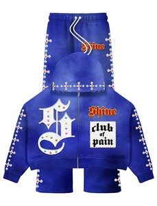Ensemble de pantalon baggy et sweat à capuche zippé multicolores |    Ensemble de vêtements de rue graphiques de luxe, fabricant OEM à marque privée - Product Image 3