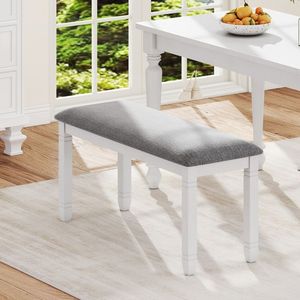 Panca Imbottita per Camera da Letto con Seduta Imbottita e Gambe in Legno Massello - Product Image 3