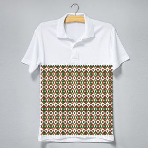 Polo en coton pour homme, manches courtes, motif géométrique imprimé, décontracté, respirant, tricoté, coupe classique - Product Image 1