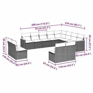 Conjunto de Sofás Modulares Grandes de Ratán PE Negro para Jardín, Elegante Colección de Muebles para Exteriores - Product Image 3