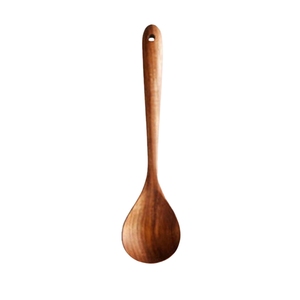 Cuillère à riz en bois de teck écologique, spatule de cuisine antiadhésive, cuillère de service artisanale en bois naturel avec accroche - Product Image 1