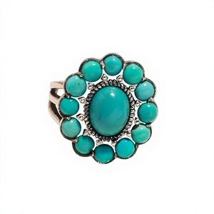 Anillo de Plata de Ley 925 con Turquesa de Arizona, Estilo Boho Vintage, con Engaste de Garras, Joyería con Piedra Preciosa Natural, Regalo para Ella - Product Image 1