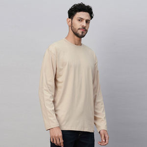 T-shirt Homme Grande Taille Personnalisé en Jersey 100% Coton, Col Rond, Style Urbain, Séchage Rapide, Respirant, Épaules Tombantes, Manches Longues – Vente en Gros - Product Image 5