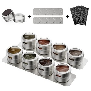 Ensemble d'organisateurs d'épices magnétiques modernes, durables et écologiques - 24 contenants en verre, vente en gros - Product Image 3