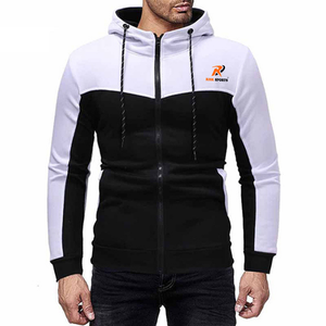 Hoodies personnalisés à manches longues et épaules tombantes pour hommes, vente chaude, hoodies à fermeture éclair de couleur unie pour hommes, marque privée - Product Image 3