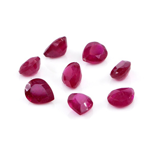 Rubíes naturales de Bangkok calibrados en forma de pera de 2x3 mm, piedras preciosas de rubí facetadas sueltas naturales para la fabricación de joyas, listas para usar. - Product Image 1