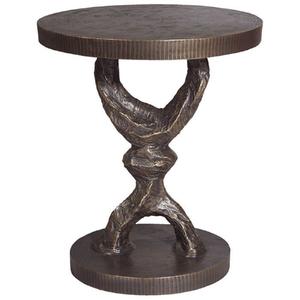Table d'appoint ronde en métal au design haut de gamme, table basse de style antique, table d'appoint en aluminium sur mesure, laiton - Product Image 2