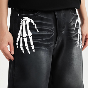 Pantalones Cortos de Mezclilla Personalizados OEM para Hombre, Estilo Casual de Pierna Ancha, Ropa de Marca Privada - Product Image 3