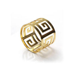 Anillo para Servilletas Dorado Pulido con Diseño de Panal de Abeja Cortado con Láser, Hermosos Accesorios de Mesa, Anillos Redondos para Servilletas Dorados - Product Image 2