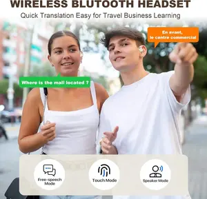 Audífonos de Conducción Ósea y de Oído Abierto Q16 Pro 2025 - Traductor IA en Tiempo Real con Sonido HD y Pantalla Táctil LED para Negocios/Viajes Globales - Product Image 3