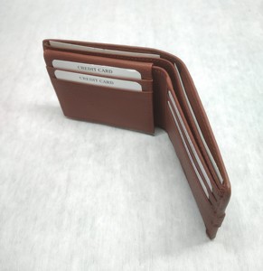 Custom Logo Direct Supplier Cow Leather Card Holder <b>Wallets</b> <b>RFID</b> Promotional Gifting <b>Men</b> Bifold Purse Open Long Bill Sleeve Boys - Product Image 5