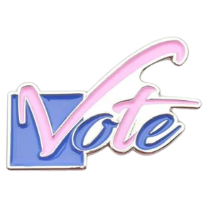 Pink and Blue Vote Lapel <b>Pin</b> Gold Tone Enamel <b>Badge</b> for Suit Hat Backpack Shirt Campaign Event Fashion Accessory Gift - Product Image 6