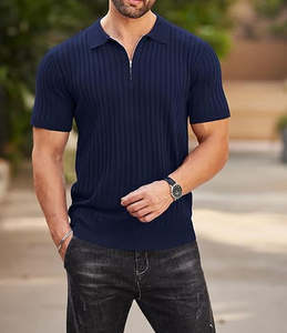 Camisetas Polo de Manga Corta con Tejido Acanalado, Camisetas de Golf Casuales a la Moda - Product Image 3