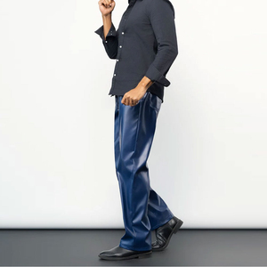 กางเกงหนังมีสไตล์ของผู้ชายหนังนิ่มพรีเมี่ยมทนทานใส่สบายเหมาะสำหรับสตรีทแวร์และนอกสถานที่ทุกวัน - Product Image 2