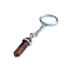 High Quality Crystal Keychain Stone Mahogany obsidian Pencil <b>key</b> chain natural Stone bead Healing <b>Key</b> Holder Gift Women <b>Key</b> Chai - Product Image 5