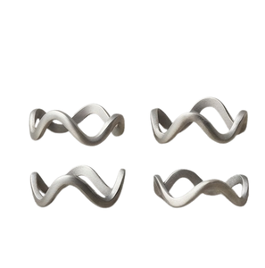 Metal Accessories Elegant <b>Silver</b> Wavy Metal <b>Napkin</b> Ring Table Decoration Wedding Birthday Party Metal <b>Napkin</b> Ring - Product Image 2