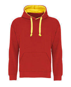 Sweat à capuche personnalisé brodé de qualité supérieure, bleu marine et rouge contrastant, en molleton, vente en gros, streetwear décontracté pour hommes - Product Image 5